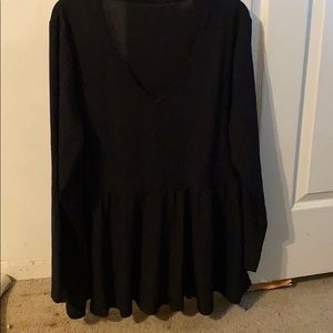 Black peplum shirt
